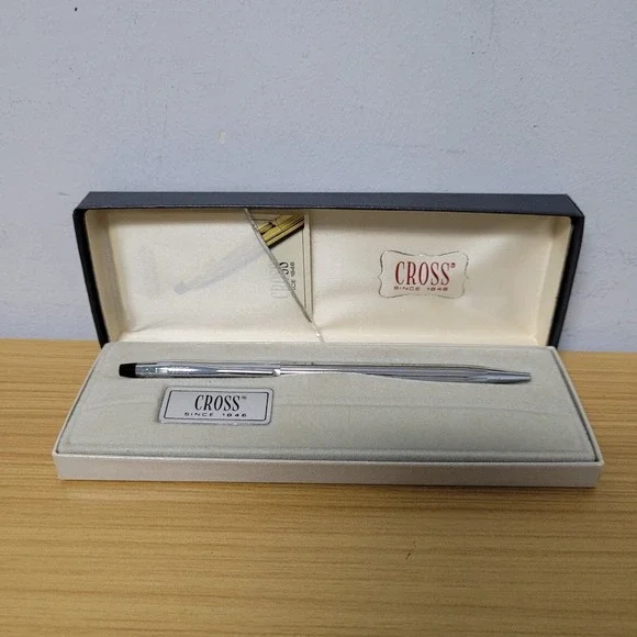 Cross Lustrous Chrome Ball Pen 3502 Box Twist Vintage