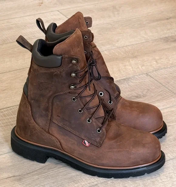 NEW RED WING 4200 DYNAFORCE 8-INCH WATERPROOF SAFETY STEEL TOE WORK BOOTS 8 H