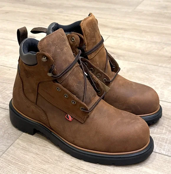 RED WING 4215 DYNAFORCE 6-INCH WATERPROOF SAFETY STEEL TOE WORK BOOTS SZ 9 D