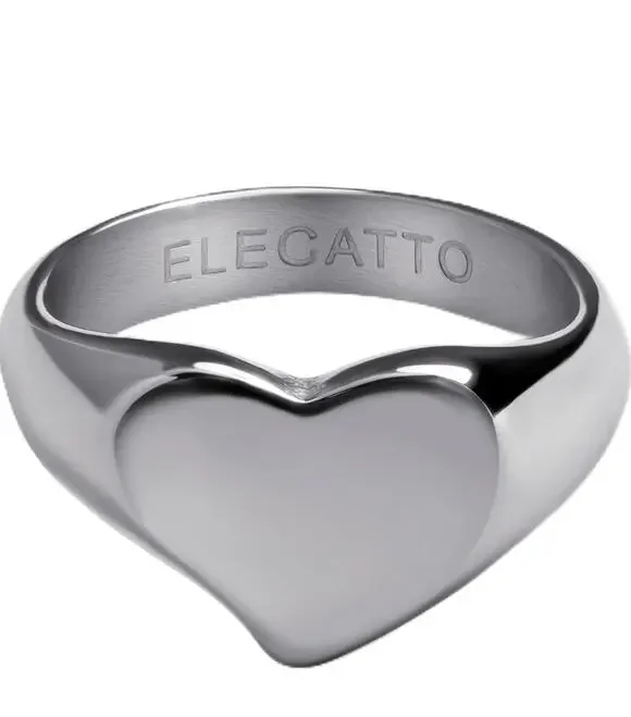 Elegatto Amore Premium 18K Gold Plated Heart Ring Size 5