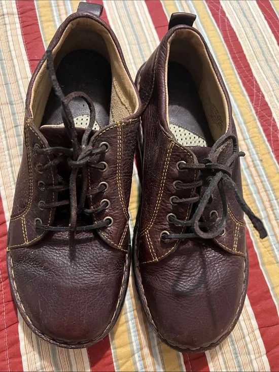 Men's Casual Leather Lace-Up Shoes in Dark Brown Sz 11