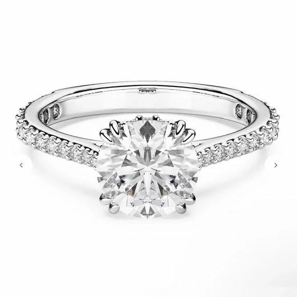 MACY’S 14 KARATS RHODIUM PLATED ROUND CUT RING