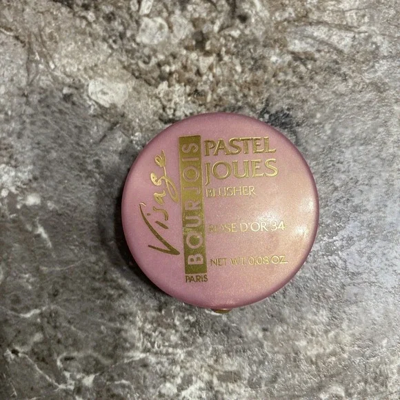 BOURJOIS Visage Pastel Joues Blusher #34 ROSE D'OR .08 oz Rare blush