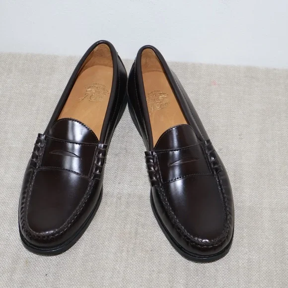 J.Crew Superior Boots & Shoes Penny Loafer Men Size 8 Black Preppy Leather AV166