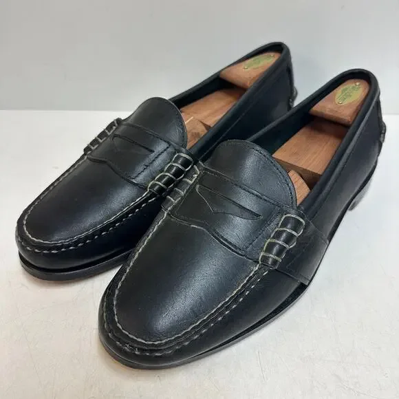 EUC Rancourt & Co. x FootJoy Beefroll Penny Loafer Black Edric Maine USA 11.5 D