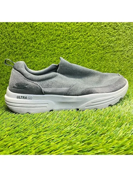 Skechers Gowalk Duro Mens Size 11.5 Gray Casual Walking Slip On‎ Shoes Sneakers