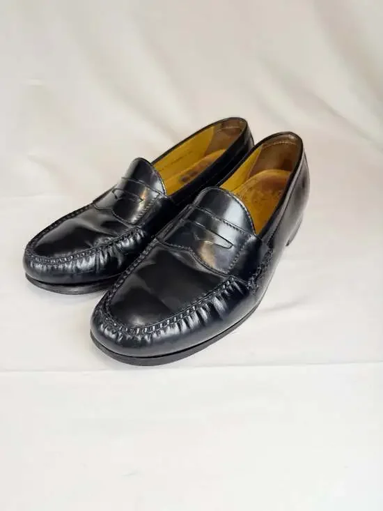 Preppy Cole Haan Mens Pinch Air Penny Loafers Black Leather Slip On Shoes Size 1