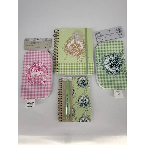 Wicked x Katie Kime Yoobi Stationery Set Notebooks Pencil Cases Pen Stickers 5pc