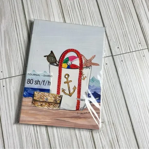 nautical Beach Theme Anchor Sail Message Writing Notebook 80 Sheets New