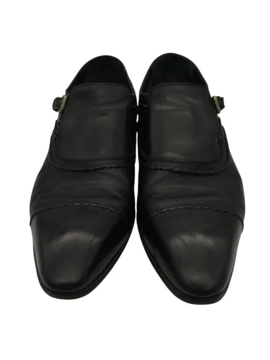 Louis Vuitton Dress Shoes Business Single Monk Strap Leather Black 6.5