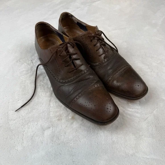 Florsheim Imperial Mens‎ Brown Leather Cap Toe Brogue Oxford Dress Shoes 12 D