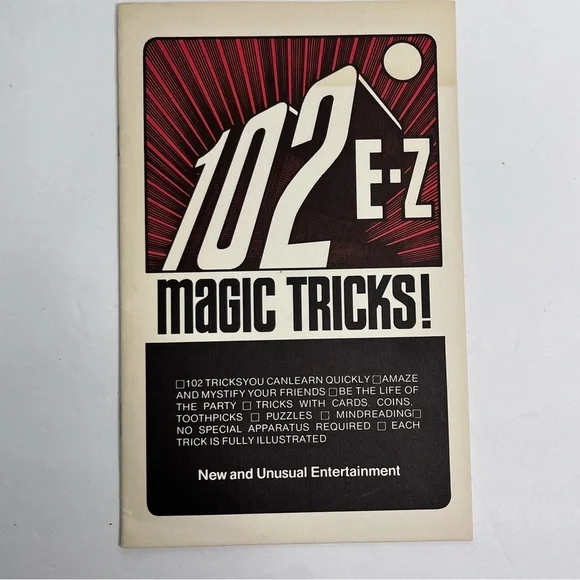 102 ez‎ magic tricks new and unusual nteertainment 1976 booklet ephemera