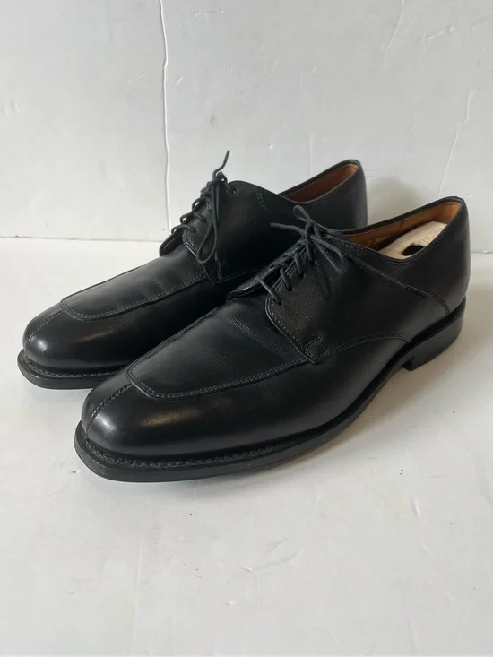 Allen Edmonds Denton black leather split-toe lace-up derby dress shoes size 9.5D