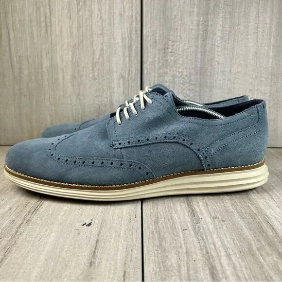 Cole Haan Original Grand Wingtip Blue Suede Oxford Dress‎ Sneaker Mens Size 12