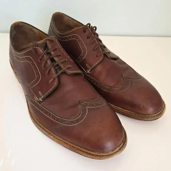 Johnston & Murphy Shoes Men's 11M Brown Leather Wingtip Oxfords Dress Career