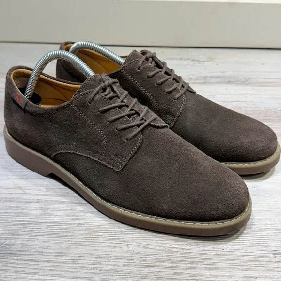 GH Bass Pasadena Suede Shoes Mens 8 W Buck Tan Leather Lace Up Oxford Derbies