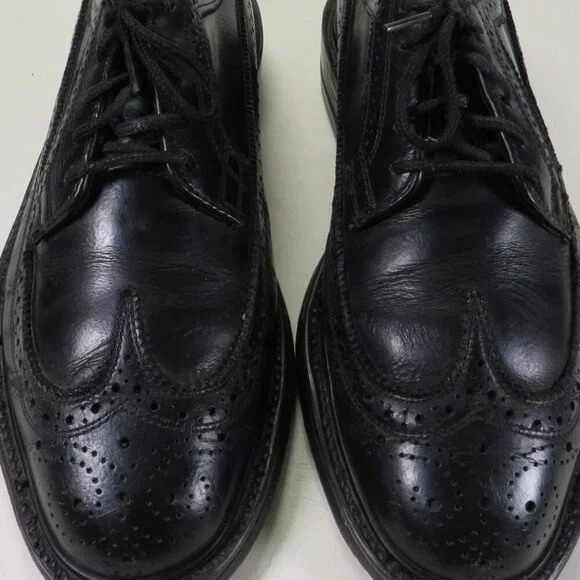 Vintage Men's Leather Dress Shoes Brown Wingtip Oxford Lace up 7 1/2 D