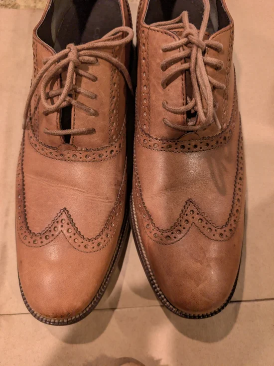Men's Cole Haan Classic Tan Leather Wingtip Oxfords 9.5