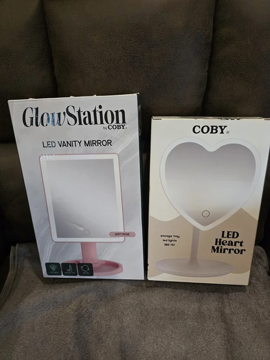 Soft Rose LED Vanity Mirror – Rectangle & Heart Options