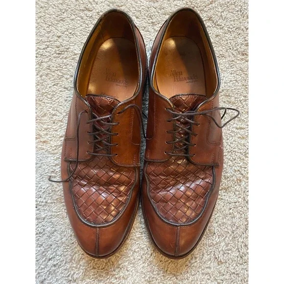 Allen Edmonds Shoes Hersey Men Leather Braided Weave 10.5 Career Event sku2