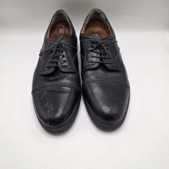 Easy Spirit Leather Oxford Shoes Cap Toe Black Lace Up Italian Made Dress 12