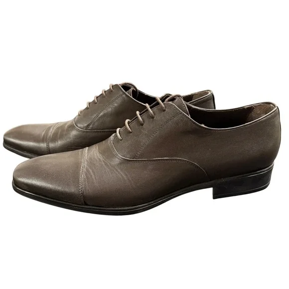 Bruno Magli Men's Brown Leather Oxford Dress Shoes Cap Toe Made in Italy‎ 13
