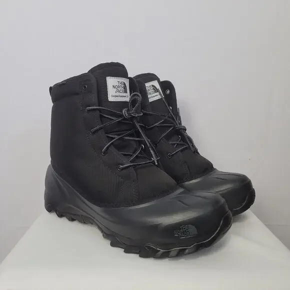 The North Face Tsumoru Lace Up Snow Boots men's size 10.5 Black Waterproof