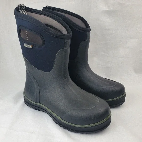 Bogs Men's Ultra Mid Waterproof Rugged Insulated Winter Rain Boot Black Size 6