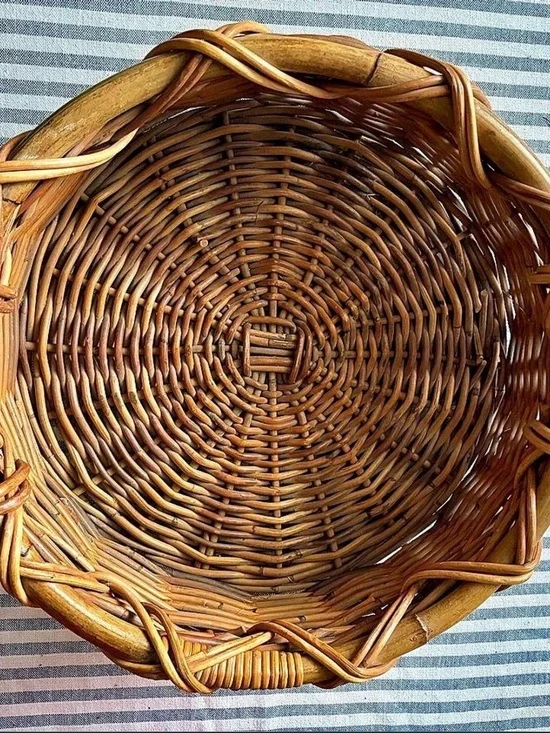 Handwoven Wicker Storage Basket - Natural Brown