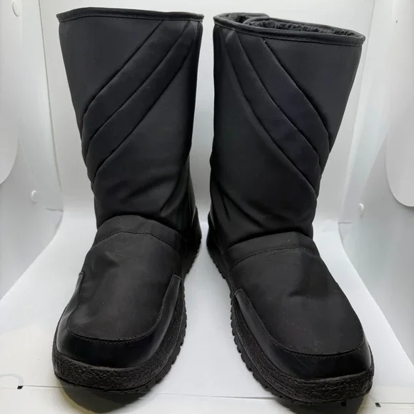 Itasca Mens Black Nylon Quilted Winter Snow Boots 4050 Sz 11-12 Insulated Rugged