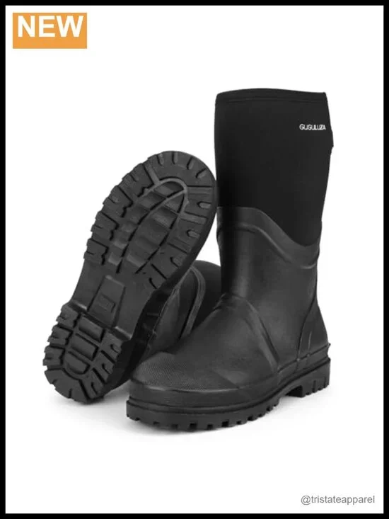 Men's Waterproof Hunting Boots, 6mm Neoprene Insulated Rubber Rain Boots