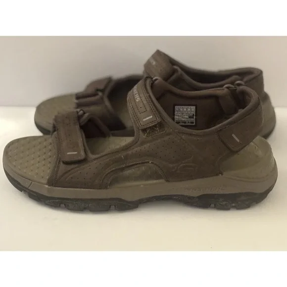 Sketcher Sandals Tresman Garbo Men's Brown Strapped Slingback 11 Outdoor Hiking