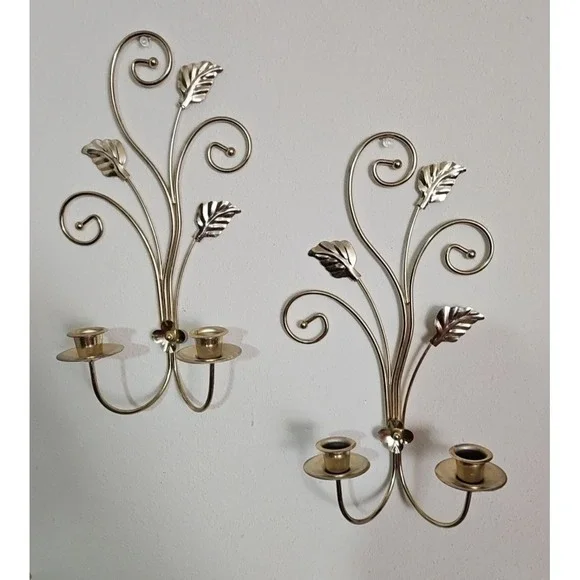 Pair of Vintage Brass‎ Candle Holders