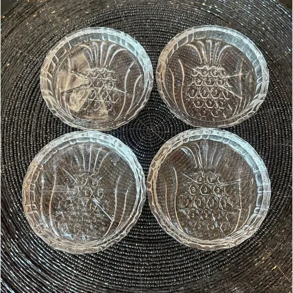 Pineapple 🍍 Clear Glass Coasters Ideal for Small Glasses or Candles!