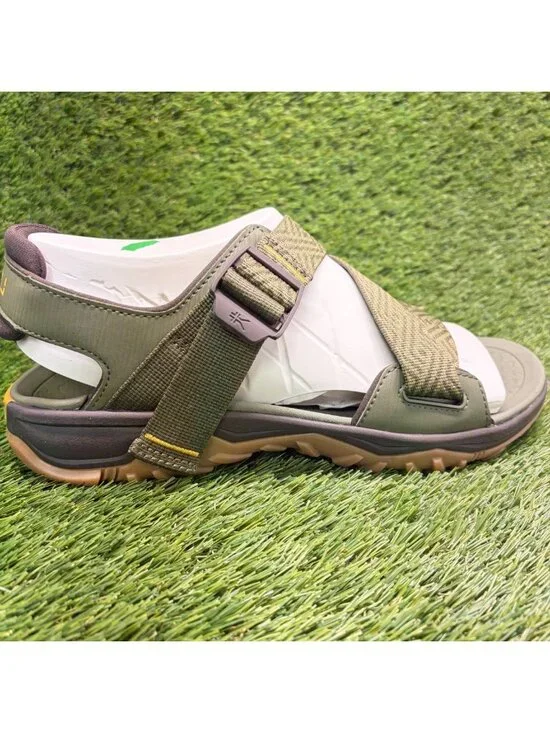 Kuru Current Mens Size 9 Olive Green Gum Beach Walking Outdoor Strappy Sandals