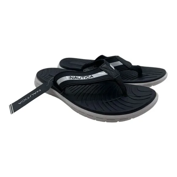 Nautica THEOD‎ Shower Sandals Men's Size 10 Navy Blue White Thong Flip Flops NWT