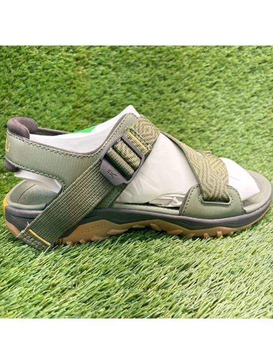 Kuru Current Mens Size 9 Olive Green Gum Beach Walking Outdoor Strappy Sandals
