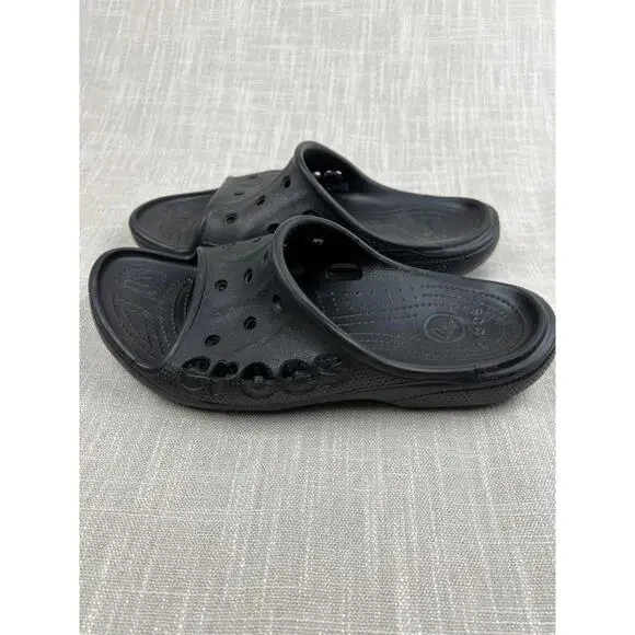 Stylish‎ Black Crocs Slide Sandals M9 W11