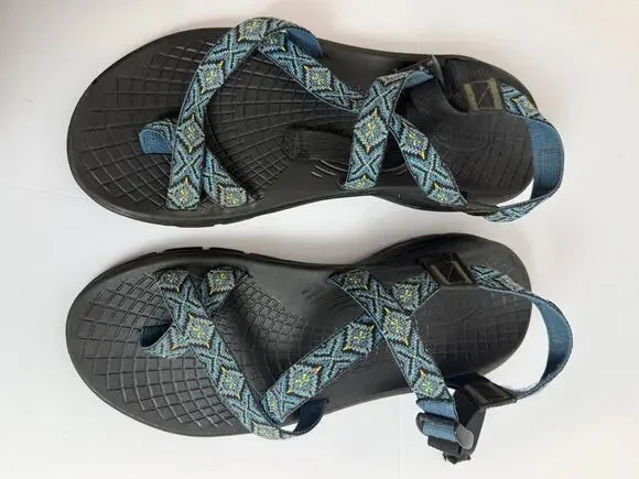 Chaco Z/Volv Men's Sport Sandal Size 13M Blue Geometric Diamond EcoTread Hiking