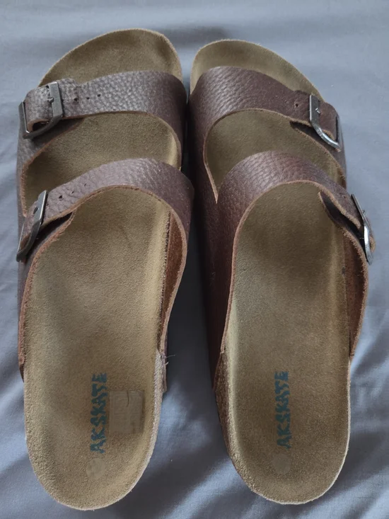 Brown Two-Strap Men's Comfort Sandals
