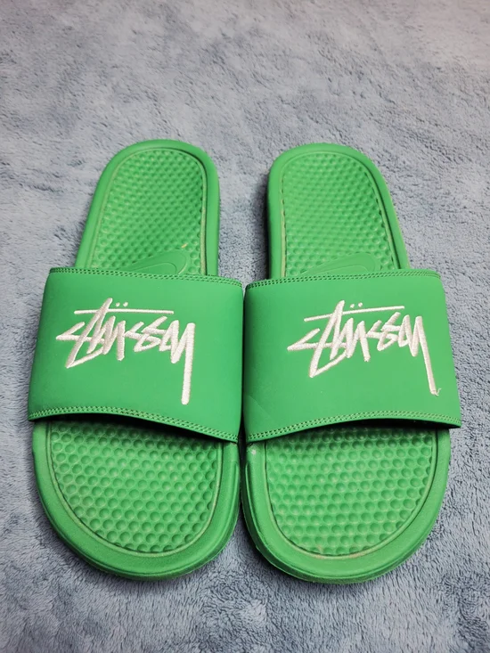 Nike X Stussy Green Slides Mens Size 11