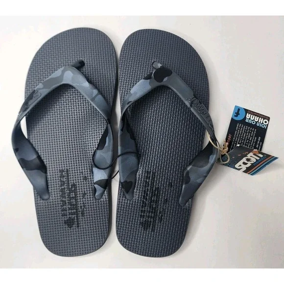 Scott Hawaii - Men's 4230 Ho'onalu Flip Flops/Sandals - Black Camo - Sz 8 - NWT