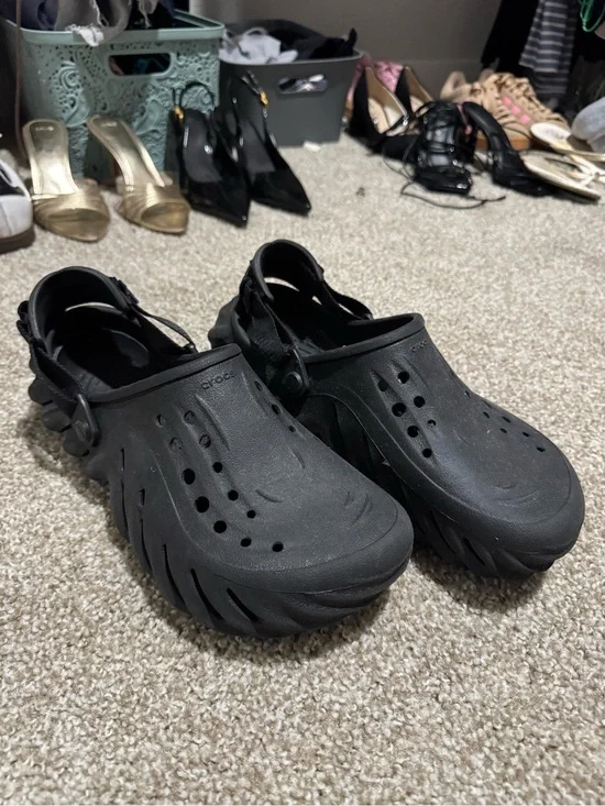 Black Croc-Style Comfort Clog - men