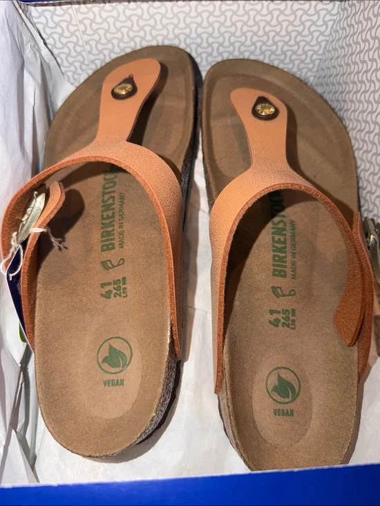 Birkenstock Vegan Tan Brown Thong Sandals