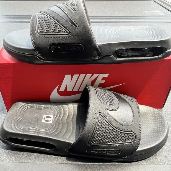 Mens Size 12 Nike Air Max Cirro Slide Triple Black Sandals DC1460-007 New
