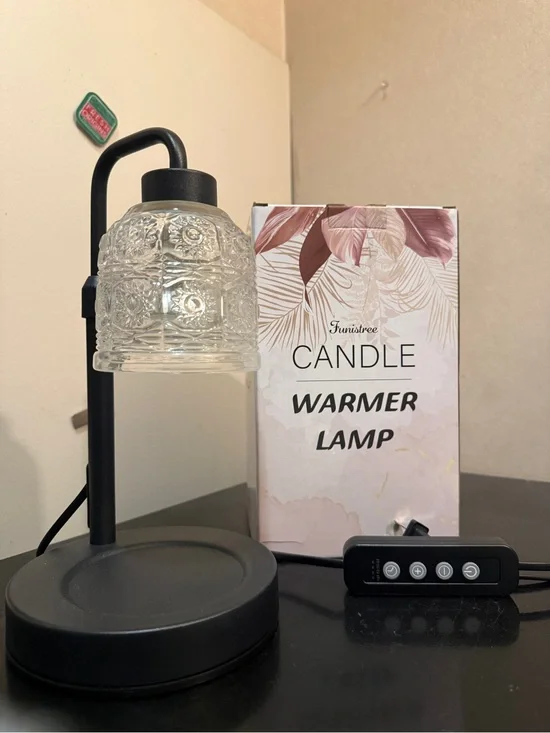 Candle Warmer Lamp with Textured Glass Shade