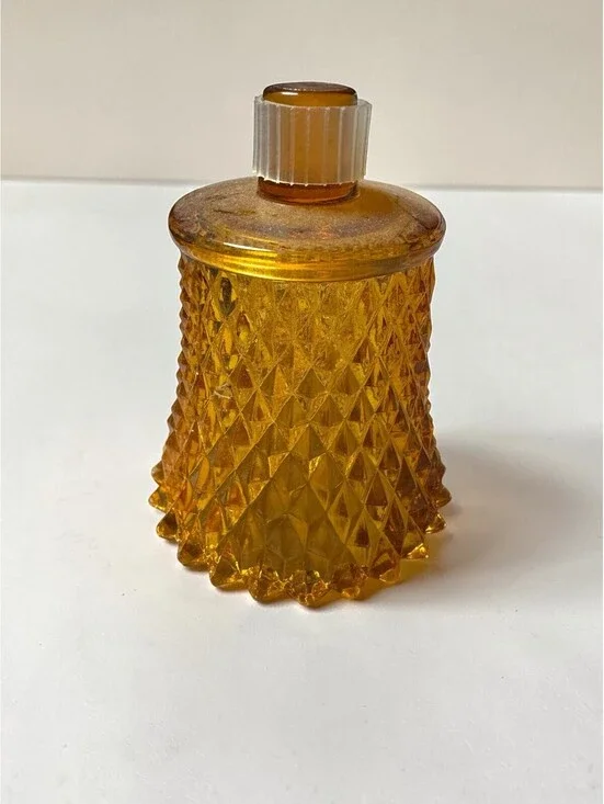 Homco Diamond Point Votive Amber Peg Sconce Candle Holder Vintage