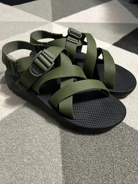 Chaco Z Cloud Hiking Sport Sandals Green Strappy *READ DESCRIPTION* Men's 10