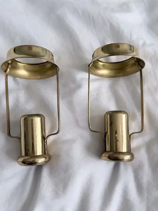 Vintage Brass Candle Shade Carrier Lamp Shade Holder Pair