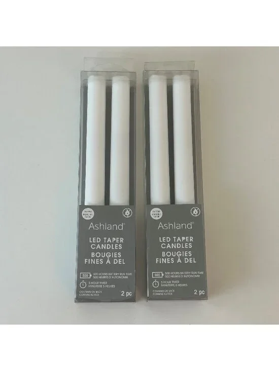 2 Packs Ashland LED Taper Candles
